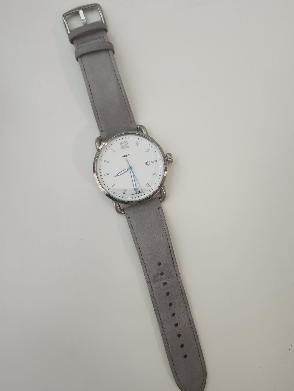 Fossil The Commuter Watch Gray Leather Strap